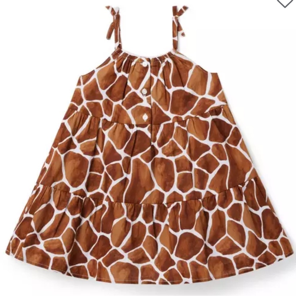 Janie & Jack Infant Toddler Wanderer Sundress Cover Up Giraffe Brown 6-12 Months